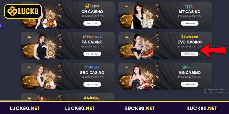 Đôi nét về sảnh Evolution Casino Luck8