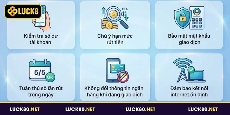 Những lưu ý quan trọng khi rút tiền tại Luck8