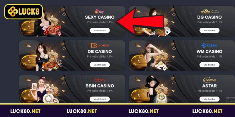 Tổng quan về sảnh Sexy Casino Luck8