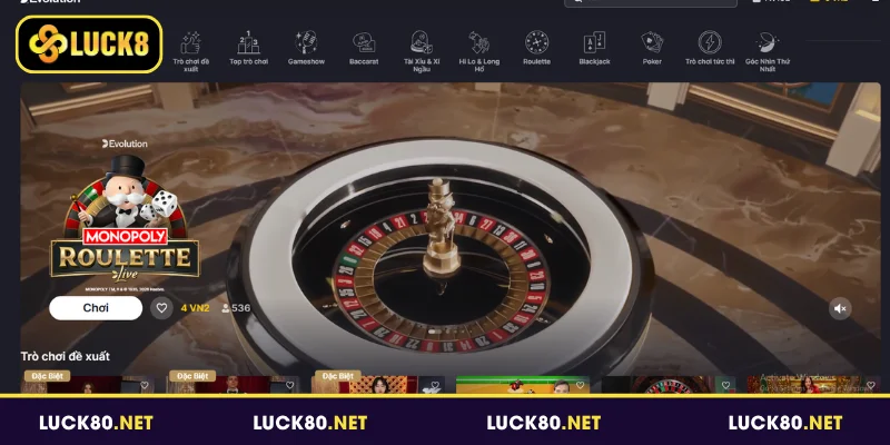 Top 3 game hấp dẫn tại sảnh Evolution Casino Luck8